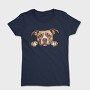 English Staffordshire Bull Terrier Peeking Face, Tricou Femei
