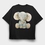 Elephant Blue Ear, Tricou Oversize Barbati (Unisex)