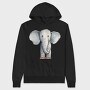 Elephant Cartoon Minimalist, Hanorac Oversize Barbati (Unisex)