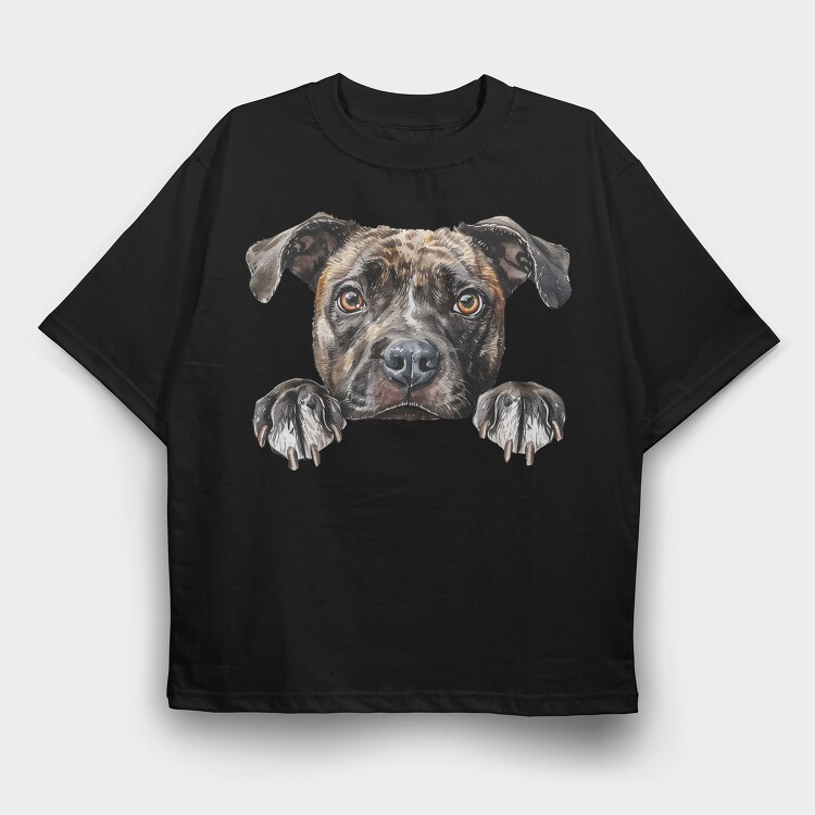 English Staffordshire Bull Terrier, Tricou Oversize Barbati (Unisex)