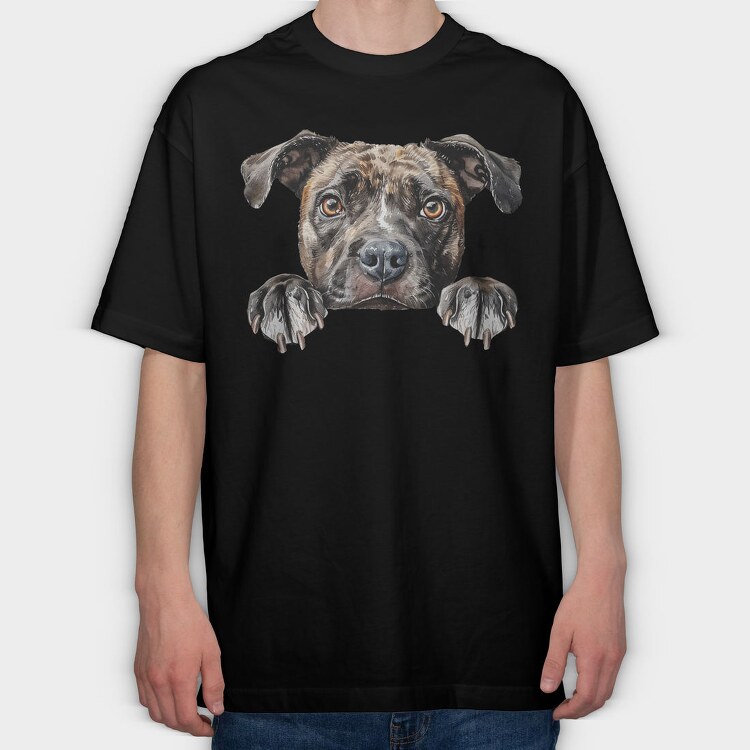 English Staffordshire Bull Terrier, Tricou Oversize Barbati (Unisex)