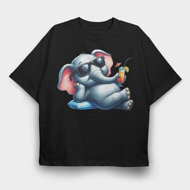 Elephant Cocktail Sunglasses, Tricou Oversize Barbati (Unisex)