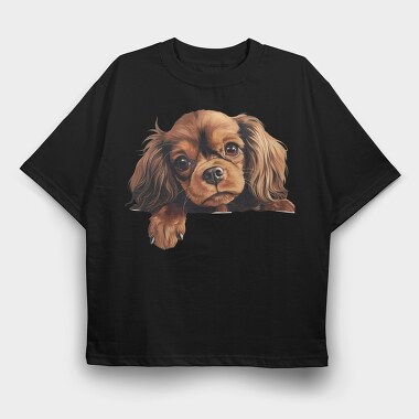 English Toy Spaniel, Tricou Oversize Barbati (Unisex)
