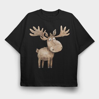 Elk Antlers Cute, Tricou Oversize Barbati (Unisex)