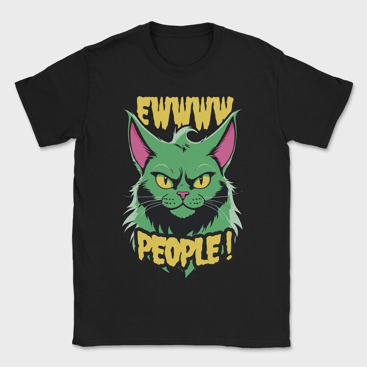 Ew People Green Cat, Tricou Barbati (Unisex)