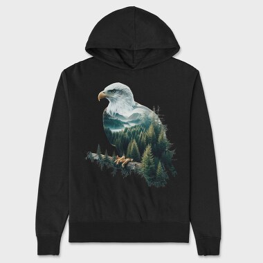 Eagle Forest Clipart, Hanorac Oversize Barbati (Unisex)