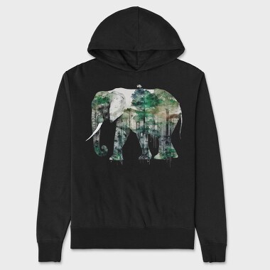Elephant Forest Silhouette, Hanorac Oversize Barbati (Unisex)