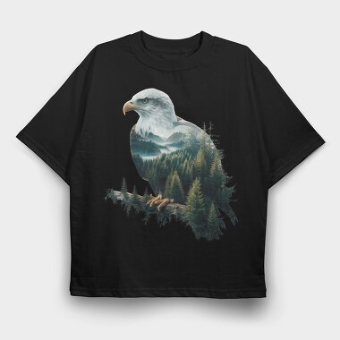 Eagle Forest Clipart, Tricou Oversize Barbati (Unisex)