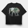 Elephant Forest Silhouette, Tricou Oversize Barbati (Unisex)