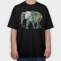 Elephant Forest Silhouette, Tricou Oversize Barbati (Unisex)