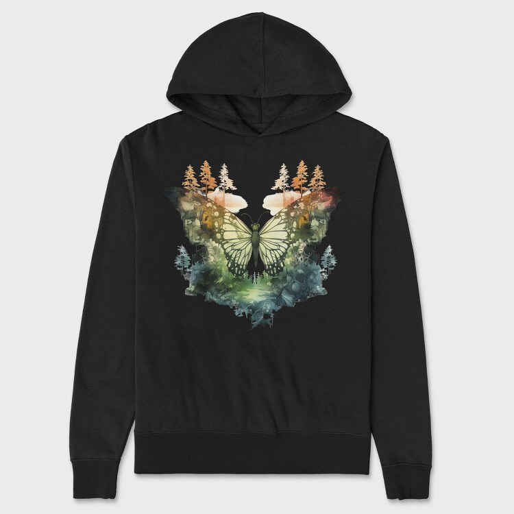 Forest Butterfly Sublimation, Hanorac Oversize Barbati (Unisex)