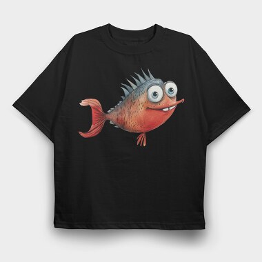 Fishtail Fish Fan, Tricou Oversize Barbati (Unisex)