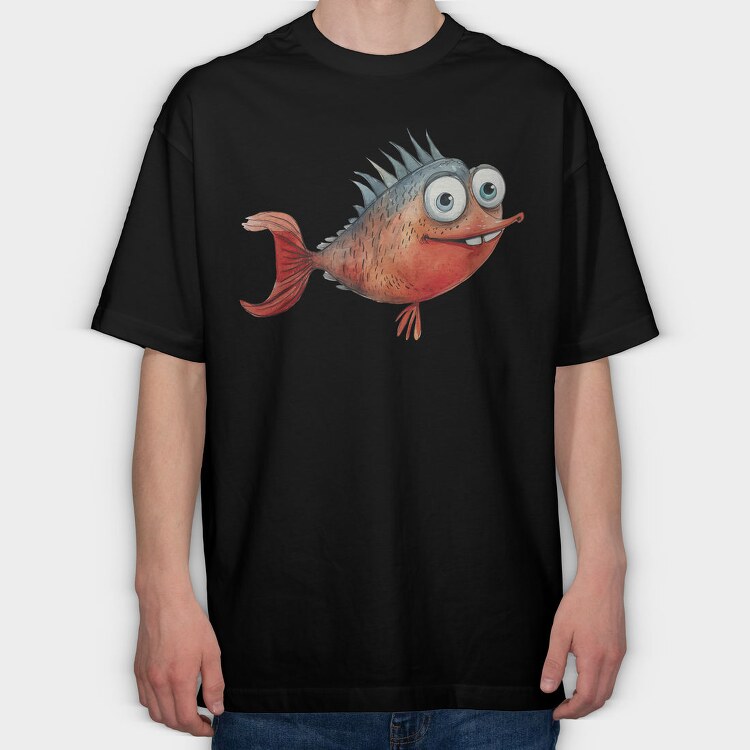 Fishtail Fish Fan, Tricou Oversize Barbati (Unisex)
