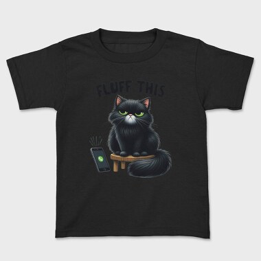 Fluffy Black Cat Calling, Tricou Copii