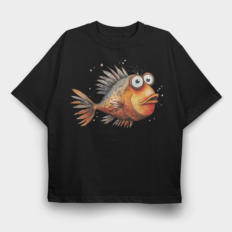 Fishtail Fishy Funny, Tricou Oversize Barbati (Unisex)