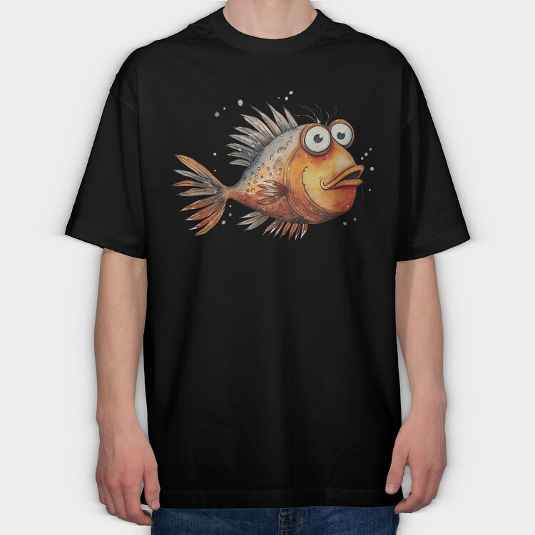 Fishtail Fishy Funny, Tricou Oversize Barbati (Unisex)