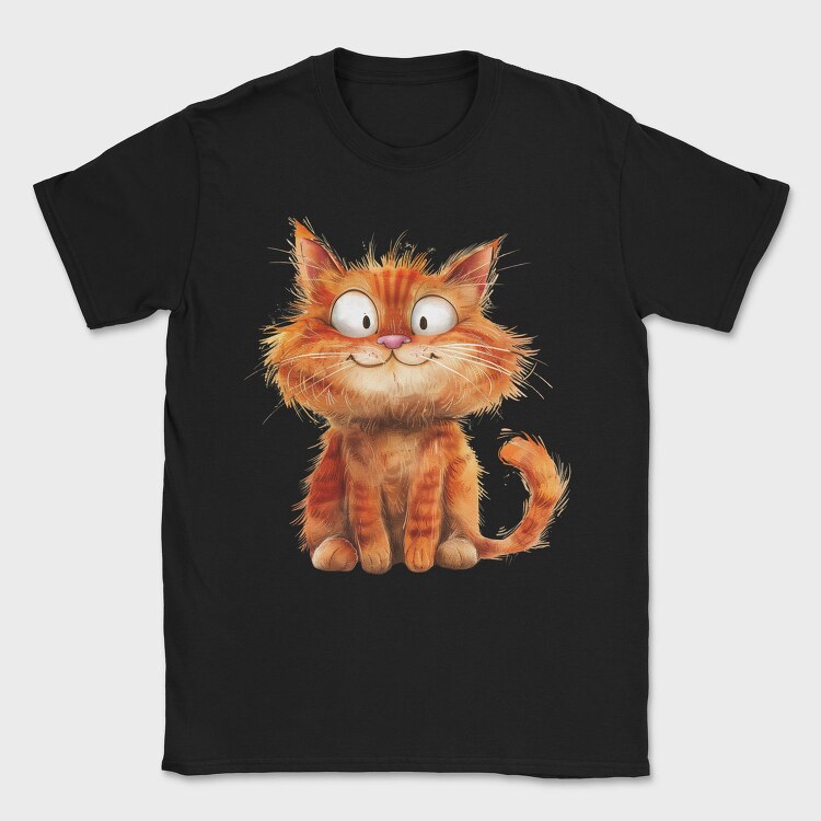 Fluffy Cheerful Cat, Tricou Barbati (Unisex)