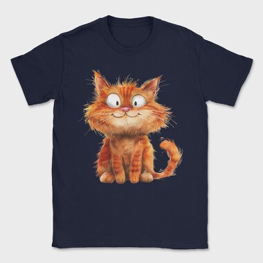 Fluffy Cheerful Cat, Tricou Barbati (Unisex)