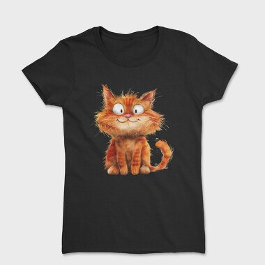 Fluffy Cheerful Cat, Tricou Femei