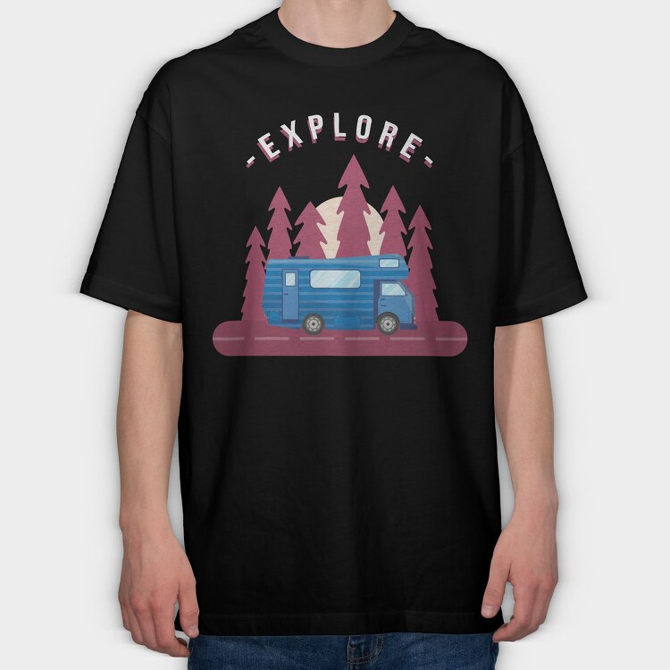 Explore Camper, Tricou Oversize Barbati (Unisex)