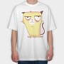 Annoyed Yellow Cat Grumpy, Tricou Oversize Barbati (Unisex)