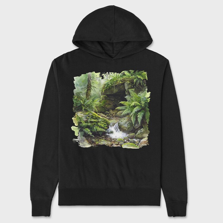 Forest Fern Stream, Hanorac Oversize Barbati (Unisex)