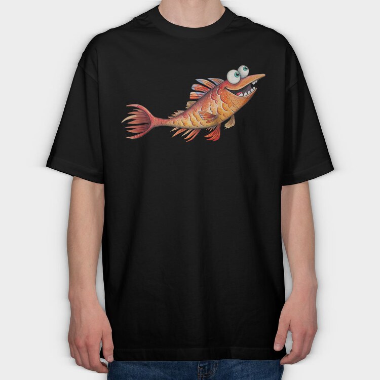 Fishtail Funny Fish, Tricou Oversize Barbati (Unisex)