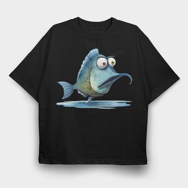 Fishtale Fishy Funny, Tricou Oversize Barbati (Unisex)