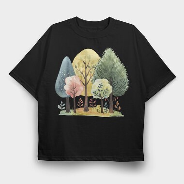 Forest Magic Night, Tricou Oversize Barbati (Unisex)