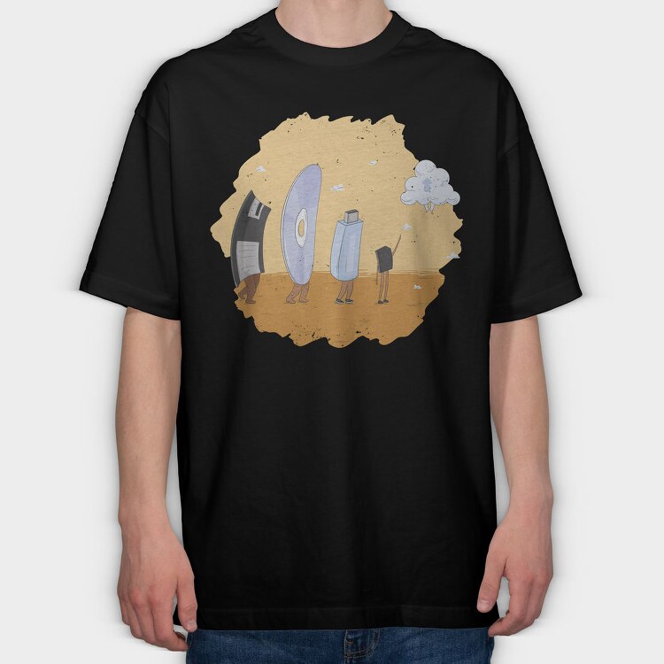 Evolution of Hard Disk, Tricou Oversize Barbati (Unisex)