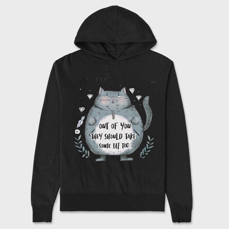 Fat Cat Sarcasm, Hanorac Oversize Barbati (Unisex)