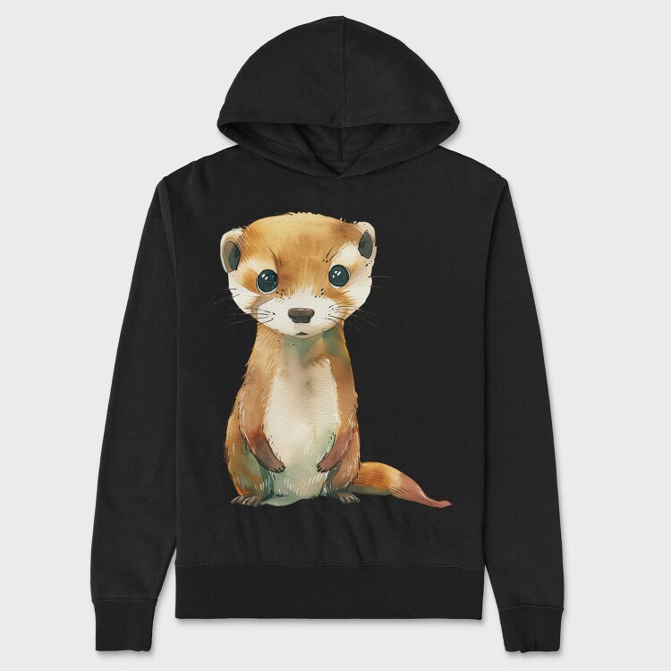Ferret Sitting Animal, Hanorac Oversize Barbati (Unisex)
