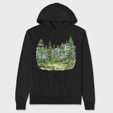 Forest Misty Meadow, Hanorac Oversize Barbati (Unisex)