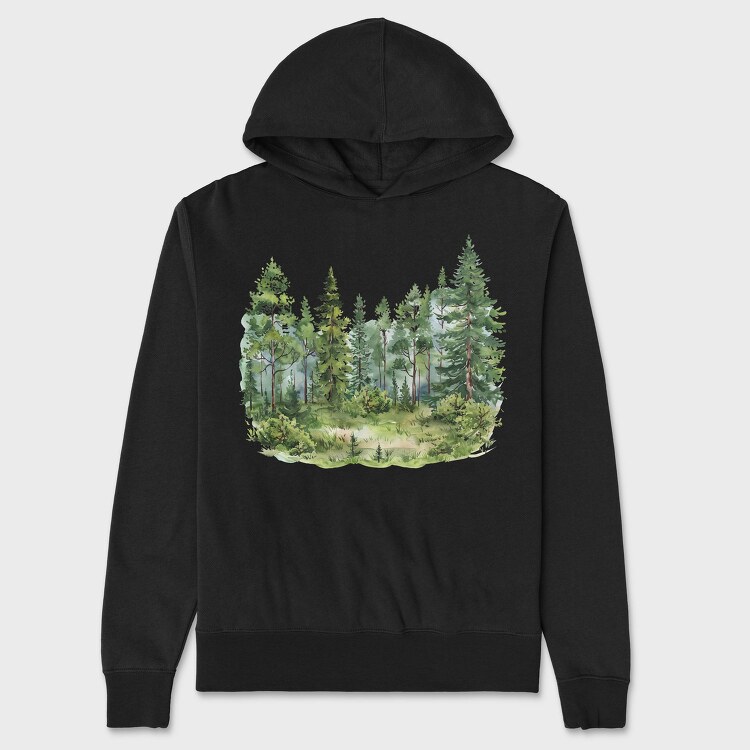 Forest Misty Meadow, Hanorac Oversize Barbati (Unisex)