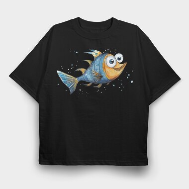 Fishy Fish Eyes, Tricou Oversize Barbati (Unisex)