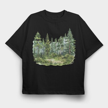 Forest Misty Meadow, Tricou Oversize Barbati (Unisex)