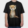 Ferret Sitting Animal, Tricou Oversize Barbati (Unisex)