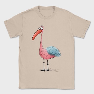 Flamingo Cartoon Minimalist, Tricou Barbati (Unisex)