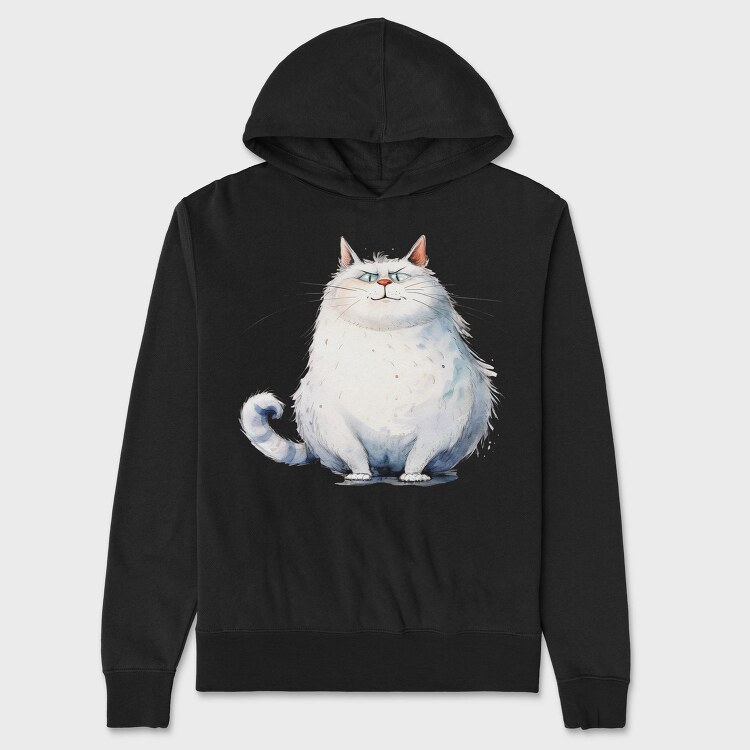 Fat Cat Sitting, Hanorac Oversize Barbati (Unisex)