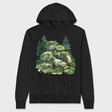 Forest Moss Boulder, Hanorac Oversize Barbati (Unisex)