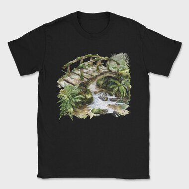 Forest Moss Bridge, Tricou Barbati (Unisex)