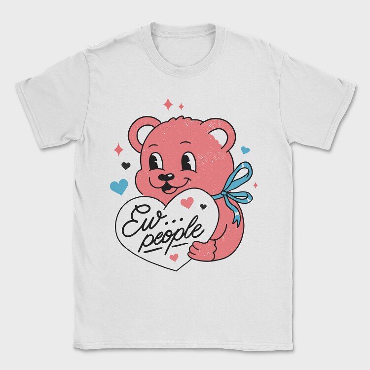 Ew People Pink Teddy, Tricou Barbati (Unisex)