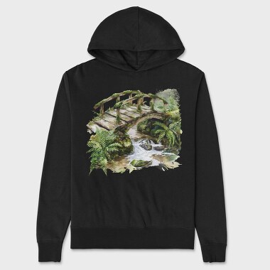 Forest Moss Bridge, Hanorac Oversize Barbati (Unisex)
