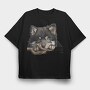 Finnish Lapphund Peeking, Tricou Oversize Barbati (Unisex)