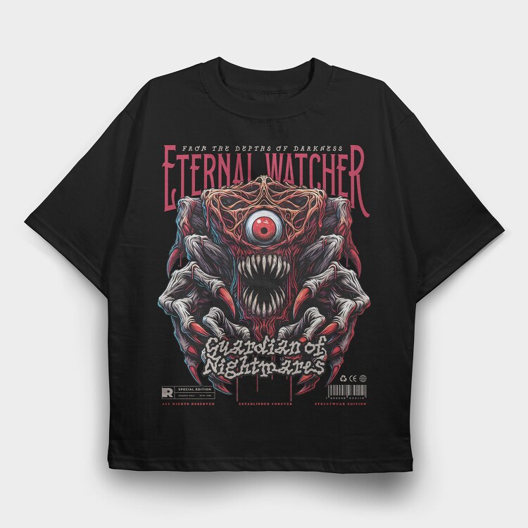 Eternal Watcher, Tricou Oversize Barbati (Unisex)