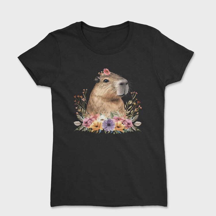 Flower Carrying Capybara, Tricou Femei