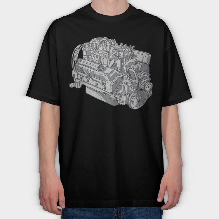 Engine, Tricou Oversize Barbati (Unisex)