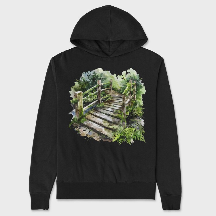 Forest Moss Steps, Hanorac Oversize Barbati (Unisex)