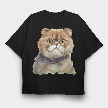 Foldex Cat Sadness, Tricou Oversize Barbati (Unisex)