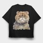 Foldex Cat Sadness, Tricou Oversize Barbati (Unisex)